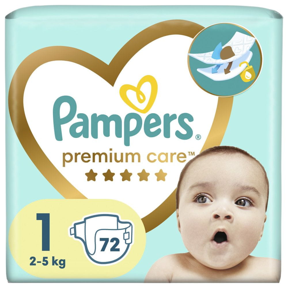 Pampers Premium Care plienky veľ. 1 (72 ks plienok) 2-5 kg